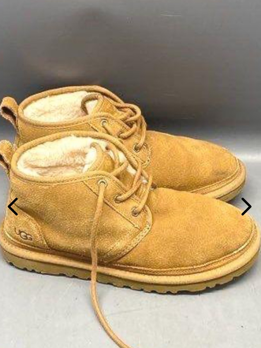 UGG Neumel boots feature a soft tan suede upper and a plush lining Mens7 Womens9